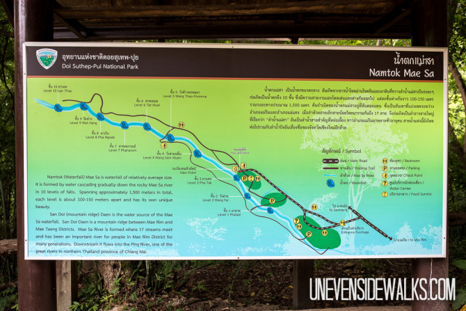 Mae Sa Waterfall Map of the National Park